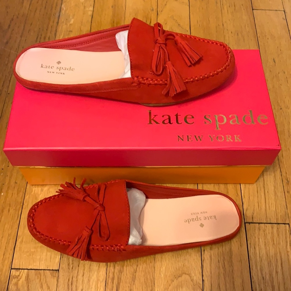 Kate Spade Matilda Red, Suede Mule. Size: 8.5